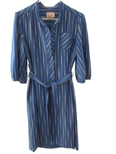 Vintage blue white dress polka dot 1980s usa California looks