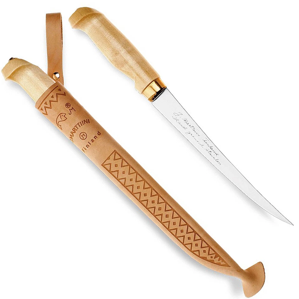 Marttiini Filetiermesser Classic Filetti 19 mit Edelstahlklinge, Birkenholzgriff