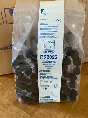 Falcon 352025 16mL Round Bottom Test Tubes 16x125mm Sterile 125/Bag BD Corning