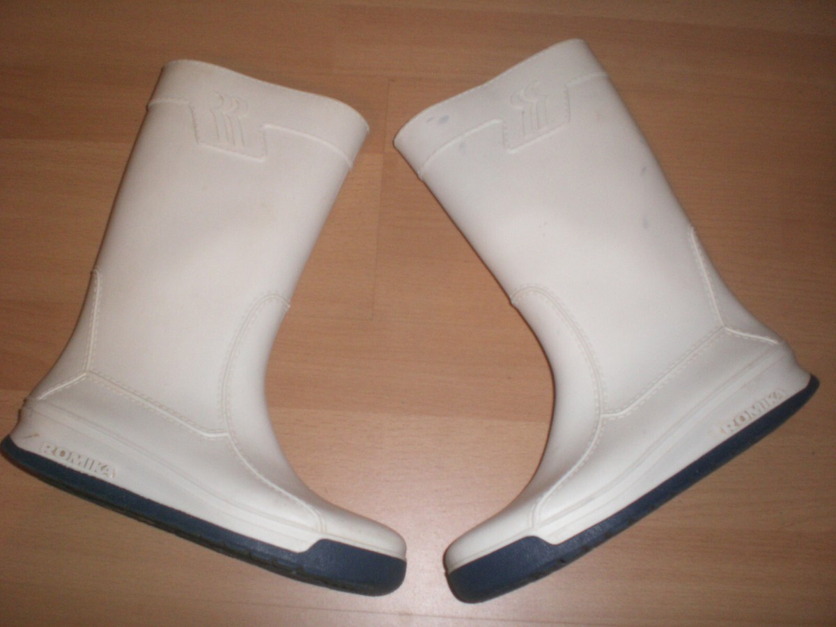 Vintage Romika Gummi Stiefel West Germany in weiß