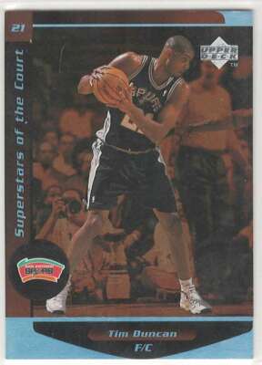 TIM DUNCAN 1998-99 Upper Deck Ovation Superstars of the Court #C2 Spurs ID:11958