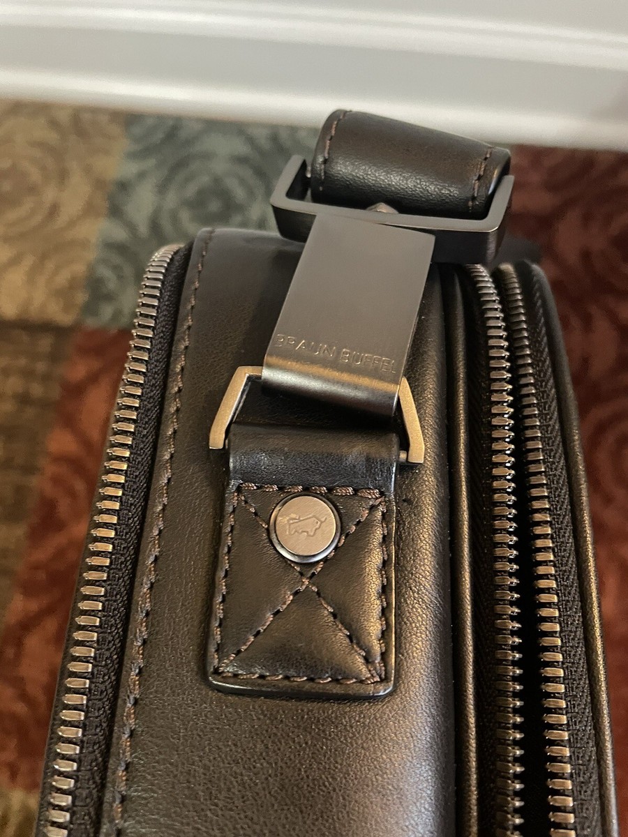 BRAUN BUFFEL 黒レザー2wayビジネスバッグ Braun Buffel Mens Briefcase/ Messenger/Portfolio/ Laptop Style Bag