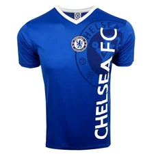 Official Rhinox Chelsea FC Youth XL Blue Poly Tee - Licensed Soccer T-Shirt