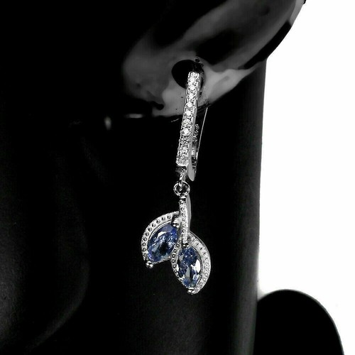 Sterling Silver Necklace Earrings Tanzanite Opal Genuine Natural Gems - Picture 5 of 24