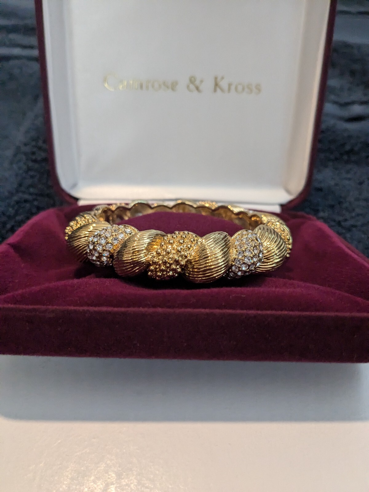 Camrose and Kross Twisted gold bangle JKB set
