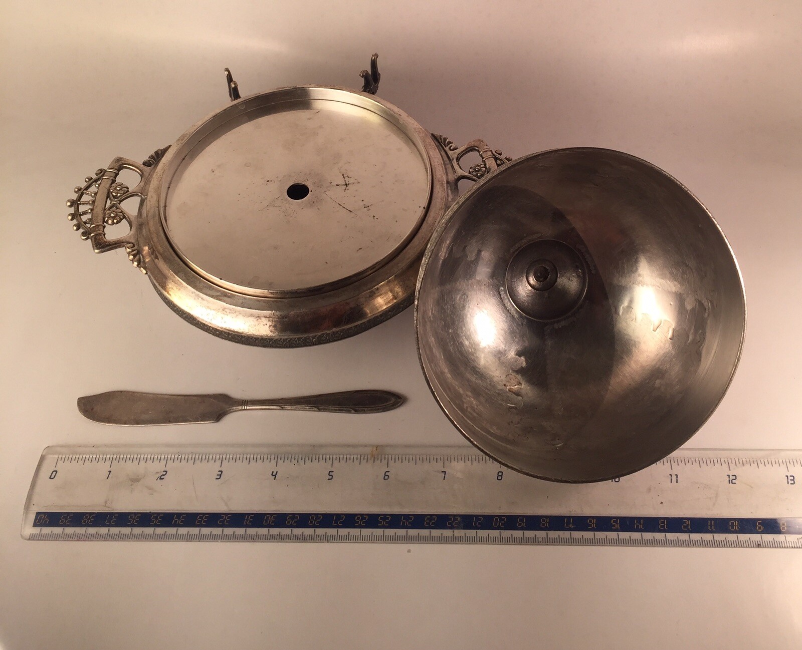 Middletown Plate, Co. White Metal Butter Dish Vintage Rare