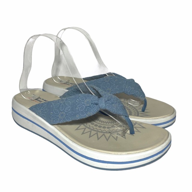 skechers relaxed fit memory foam womens flip flops