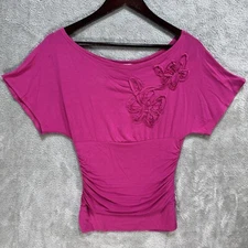 Charming Charlie Blouse Women’s S Pink Stretch Floral