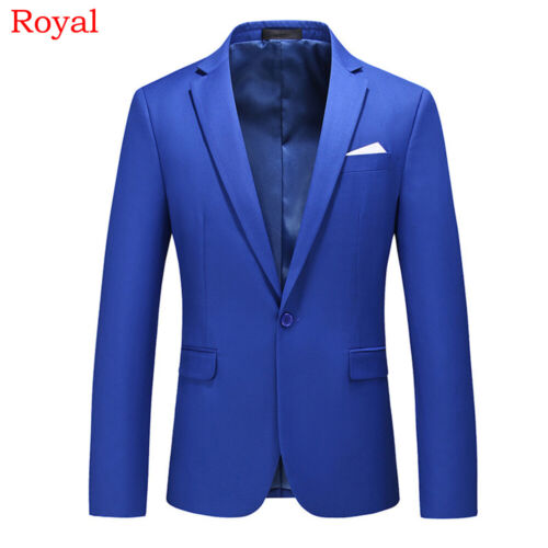 Men Smart Formal Dress Suit Jacket Top Notch Lapel Blazer Top Coat Casual Party - Picture 1 of 27