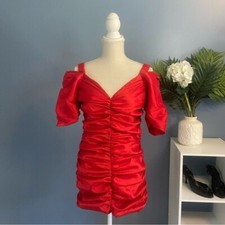Whyte Valentyne Red Ruched Bodycon Mini Dress