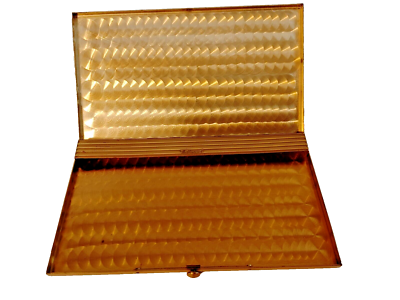 wadsworth cigarette case Vintage Wadsworth Goldtone Cigarette Case or Compact Etched US Map #21245