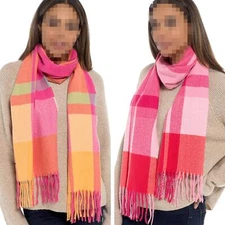 A2Z Ladies Cold Weather Scarve Check Scarf with Tassels Cashmere Muffler