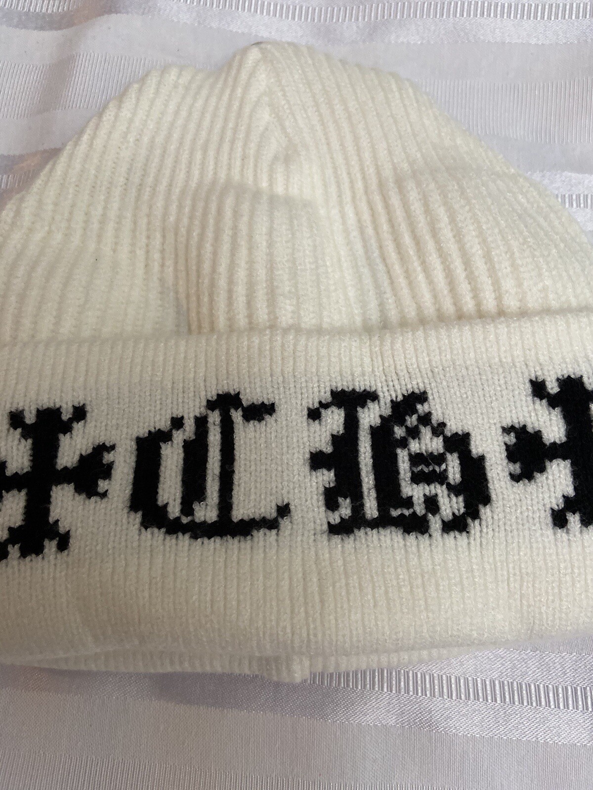 white chrome hearts beanie