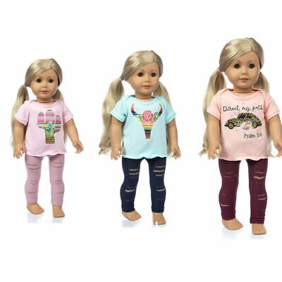 Vintage Doll Clothes Fashion T-shirts And Pants Fit 18 American