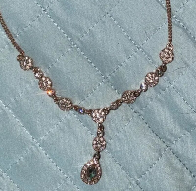 Givenchy Multi-Crystal Y-Neck Necklace Rose Gold