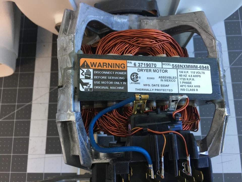 Motor de acionamento por secadora Maytag com ventilador P# 6 3719070 63719070 - Imagem 2 de 4