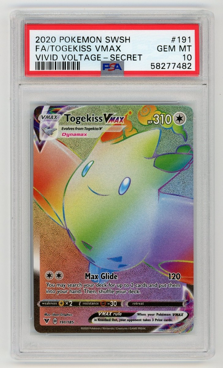 togekiss vmax pokemon card value Pokemon Card Togekiss VMAX 191/185 Holo Vivid Voltage PSA 10 GEM MINT