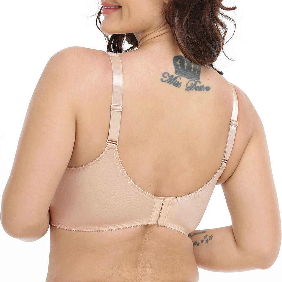 Women's Underwire Unlined Bra Minimizers Non-Padded Full Coverage Lace Plus Size - Image 2 of 4