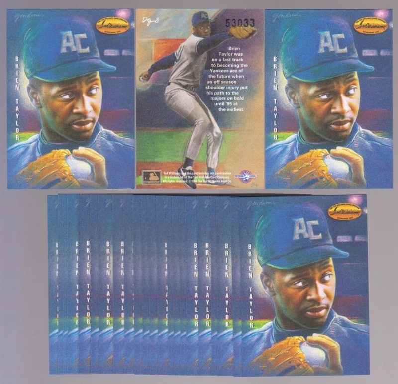 Lot of 25 1994 Ted Williams Company Dan Gardiner Brien Taylor #DG-8 Insert Cards