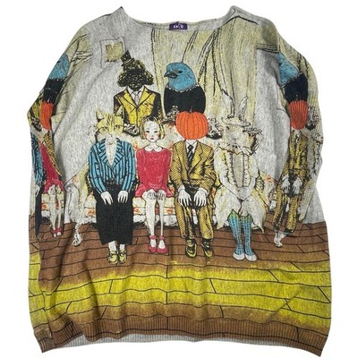 Artistic Quirky Indie Graphic Sweater Whimsical Animal Dark Academia Mori Kei