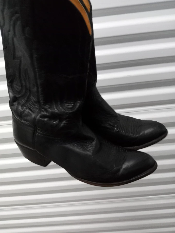 Botas vaqueras Lucchese 2000 de cuero negro para hombre talla 12 Foto 2 de 4