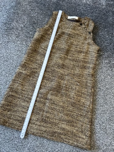 Mini robe sans manches vintage Valentino marron laine nubby mohair taille 16 - Photo 9/9