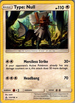 Type: Null Rare SM - Ultra Prism 115/156 NM