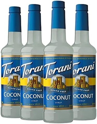 Torani Zuckerfreier Kokos Kaffeesirup Geschenkset (4 x 750ml) - Klassischer Geschmack