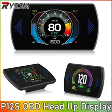 P12S HUD OBD2 Head Up Display Speedometer KMH RPM Meter Car Smart Gauge Digital
