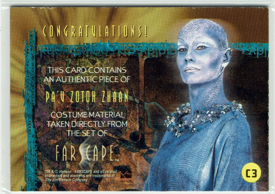Farscape сезон 1 2000 Rittenhouse костюм реликвия карта C3 Pa'u Zotoh Zhaan - Изображение 2 из 2