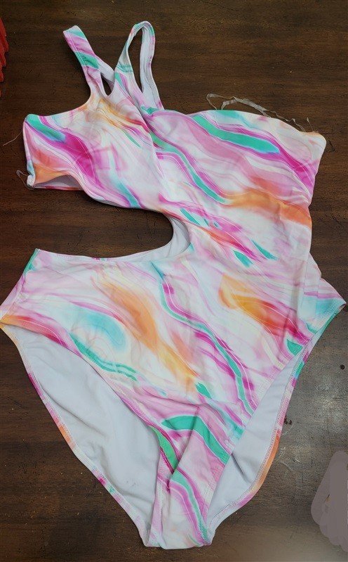 Side Cut Out Rainbow Shimmer Swimsuit main image 0