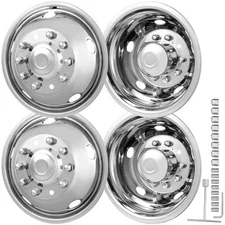 19.5" Wheel Simulators Cover Stainless Steel 2005-2020 Ford F450/F550 4 pc