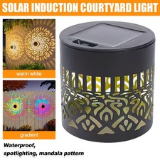 Solar Mandala Mosaic Lights Warm Light/ Colorful Outdoor Solar Fence Decor Lamp