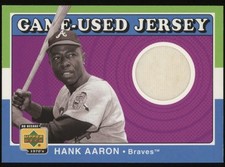 HANK AARON 2001 UD DECADE 1970'S GAME USED BRAVES JERSEY PATCH RELIC J-HA