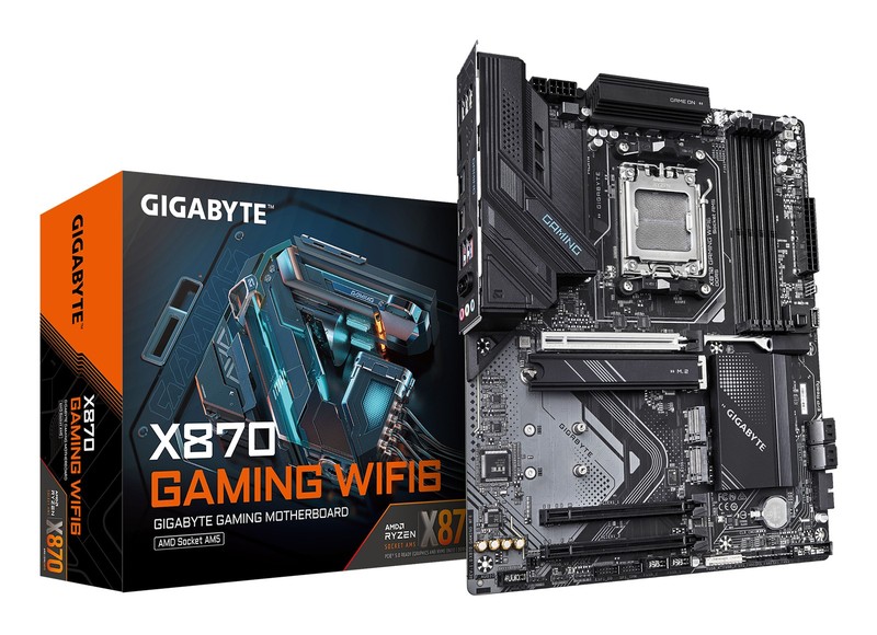 GIGABYTE X870 GAMING WIFI6 Motherboard - Supports AMD Ryzen 9000 CPUs, - AM5