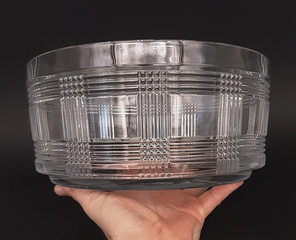 RALPH LAUREN Cristal Firmado "GLEN PLAID BIG 10" Centro de Mesa Fruta Cuenco para Servir Foto 4 de 4