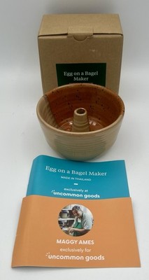 Egg on a Bagel Maker - Glazed Art Pottery - Uncommon Goods - Maggy Ames New