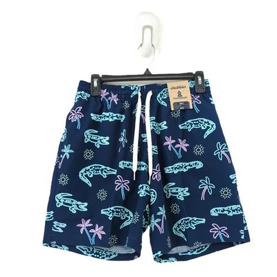Chubbies Men Neon Glades 7'' Classic Swim Trunks Blue Board Shorts Mesh Brief NEW