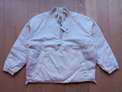 Brand New Supreme x Nike Ripstop Pullover Men s 1/2 Zip Jacket White Size L