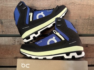 On Waterproof Hiking Boots Blue/Black/Green Lace-Up Ankle US 8.5 EU 40