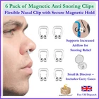 6 Pack Magnetic Anti Snoring Nasal Dilator Stop Snore nose clip Hygiene Case Uk