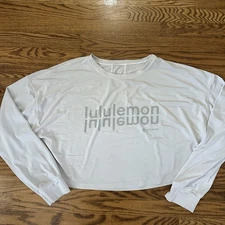 Lululemon Muscle Love Long Sleeve Shirt Motif White Size 10