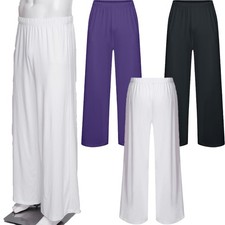 Mens Long Pants Cosplay Trousers Praise Dancewear Waistband Liturgical Elastic