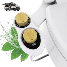RV Bidet for Camper Toilet, Non-Electric Toilet Sprayer Attachment with Dual