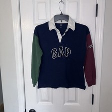 Gap Boys Rugby Polo Long Sleeve Kids Sweater Medium Color Block Rare