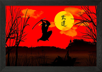Samurai Budo 2 gerahmtes Wandbild Poster Leinwanddruck Bild