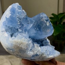 2.64LBNatural Blue druse Celestite Geode Quartz Crystal Mineral Specimen Healing