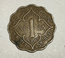 1943 B India-British Anna KM# 537a