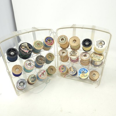 Vintage Falcon Clear Plastic Thread Holder/Display with 24 Spools Of Thread