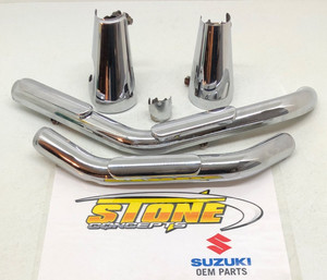 OEM Suzuki 1997-2004 VZ800 Marauder Full Exhaust Heat Shield Cover Set VZ 800